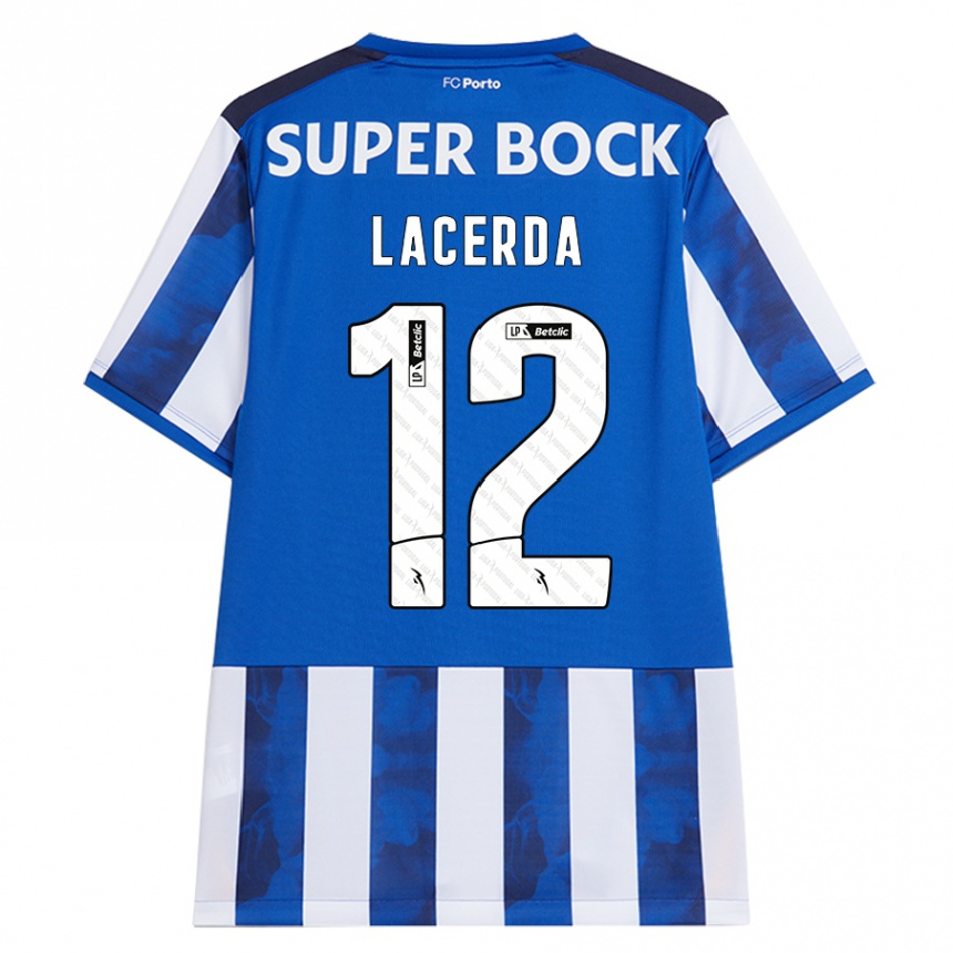 Kids Football Lacerda #12 Blue White Home Jersey 2024/25 T-Shirt Uk