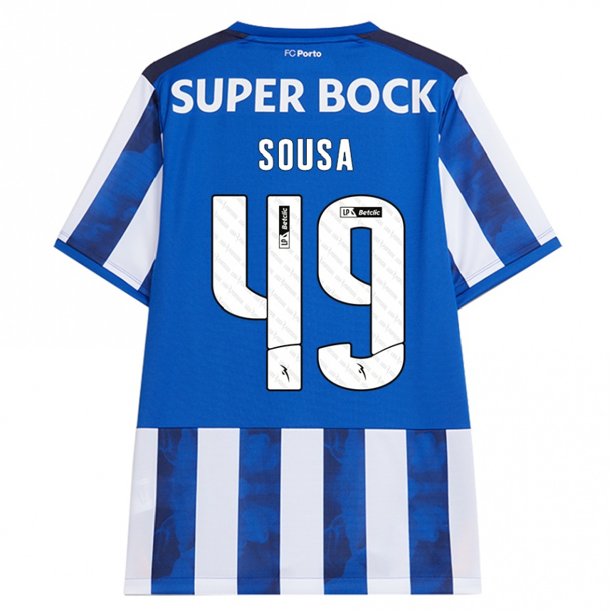 Kids Football Gonçalo Sousa #49 Blue White Home Jersey 2024/25 T-Shirt Uk