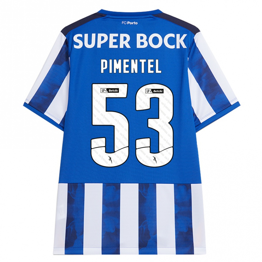 Kids Football Eric Pimentel #53 Blue White Home Jersey 2024/25 T-Shirt Uk