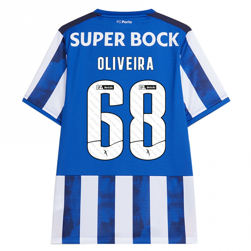 Kids Football André Oliveira #68 Blue White Home Jersey 2024/25 T-Shirt Uk