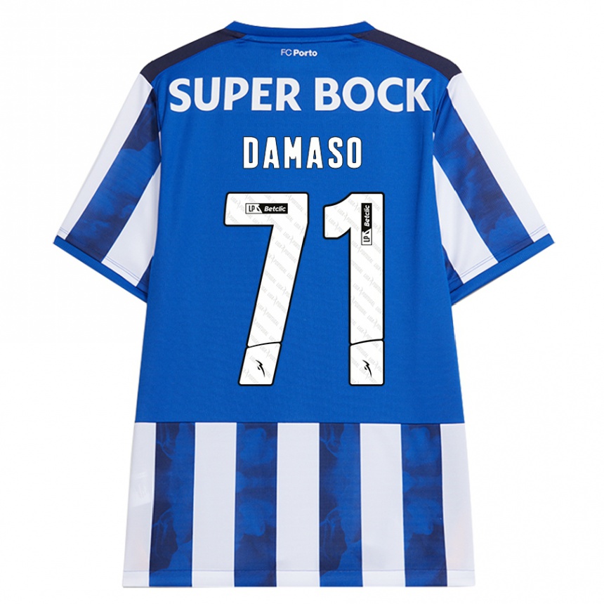 Kids Football Nico Damaso #71 Blue White Home Jersey 2024/25 T-Shirt Uk