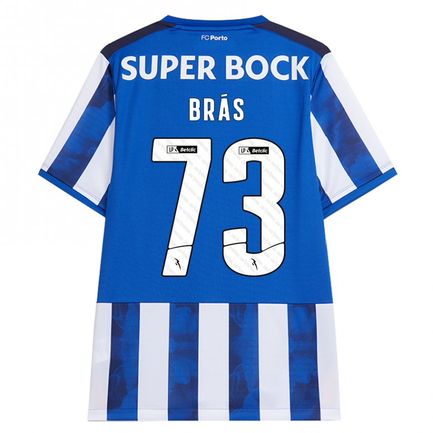 Kids Football Gabriel Brás #73 Blue White Home Jersey 2024/25 T-Shirt Uk