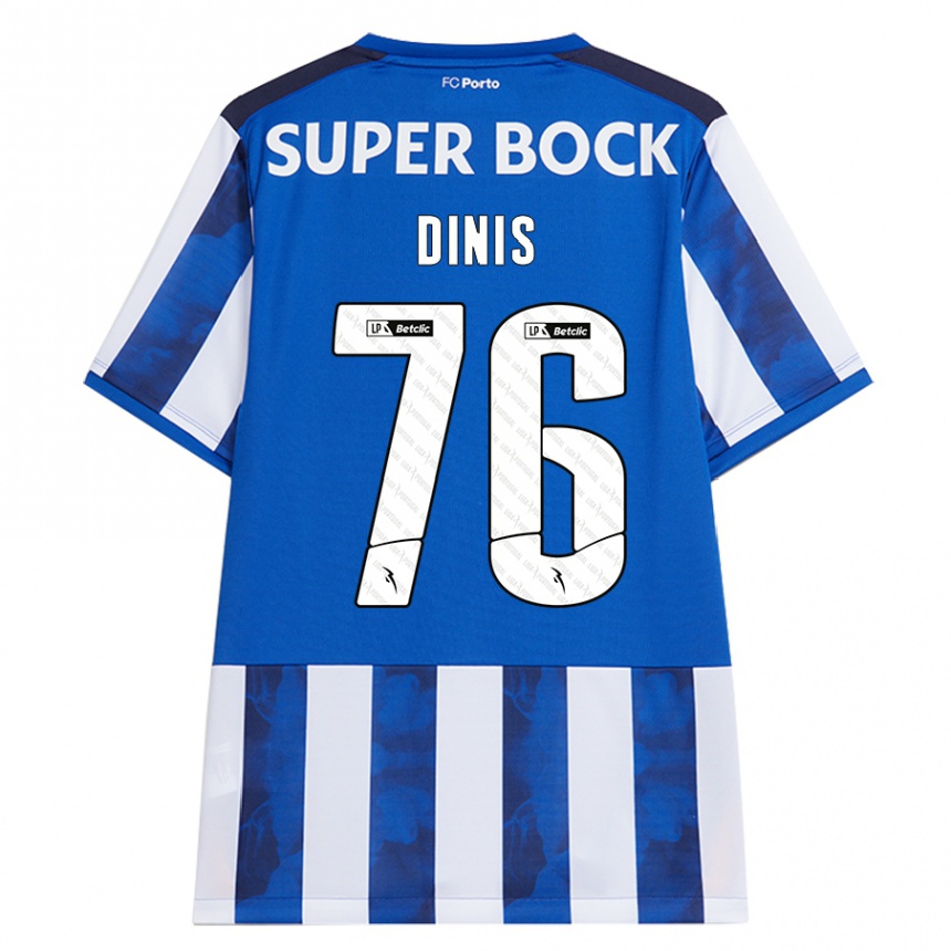 Kids Football Dinis #76 Blue White Home Jersey 2024/25 T-Shirt Uk