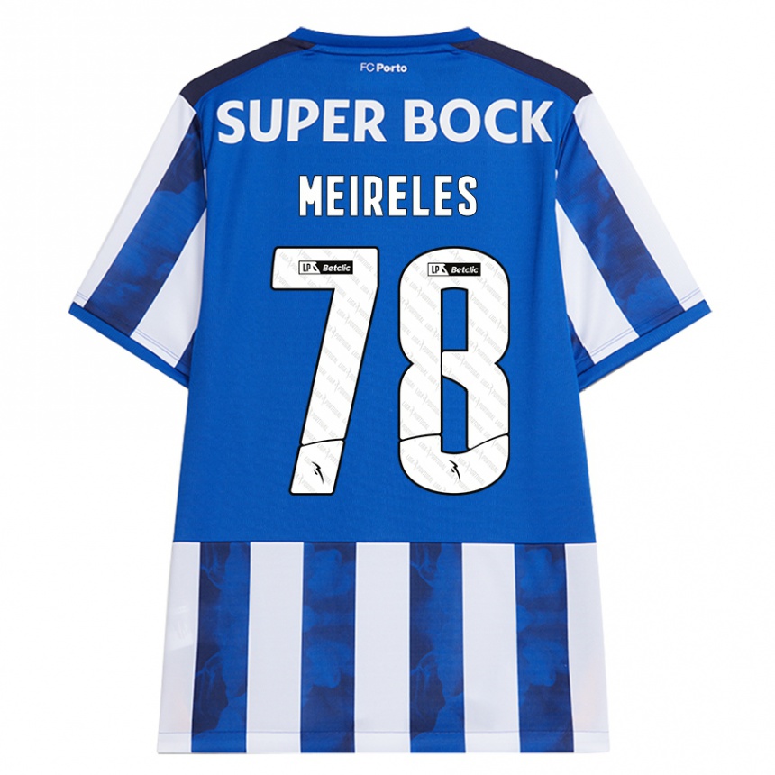 Kids Football Jorge Meireles #78 Blue White Home Jersey 2024/25 T-Shirt Uk