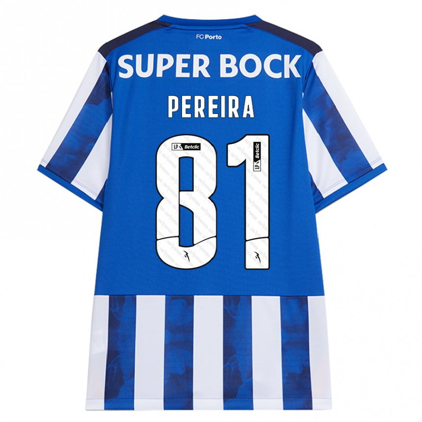 Kids Football Martim Pereira #81 Blue White Home Jersey 2024/25 T-Shirt Uk