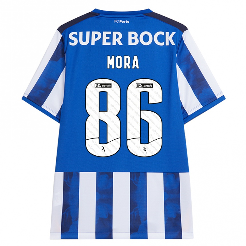 Kids Football Rodrigo Mora #86 Blue White Home Jersey 2024/25 T-Shirt Uk