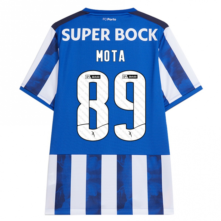 Kids Football Luís Mota #89 Blue White Home Jersey 2024/25 T-Shirt Uk