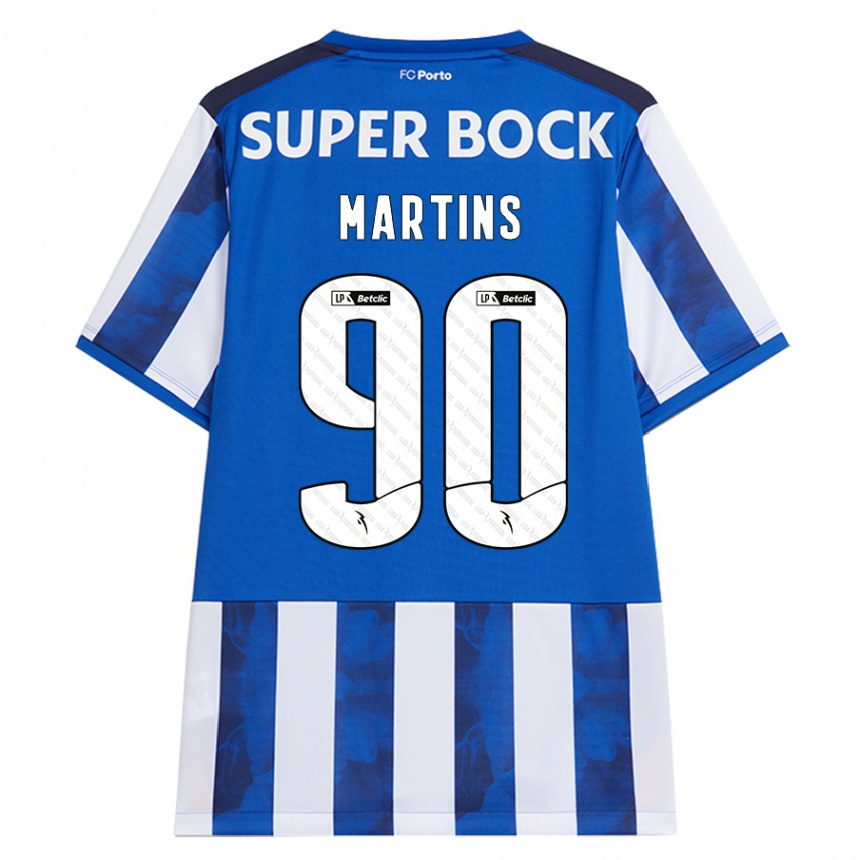 Kids Football Gil Martins #90 Blue White Home Jersey 2024/25 T-Shirt Uk