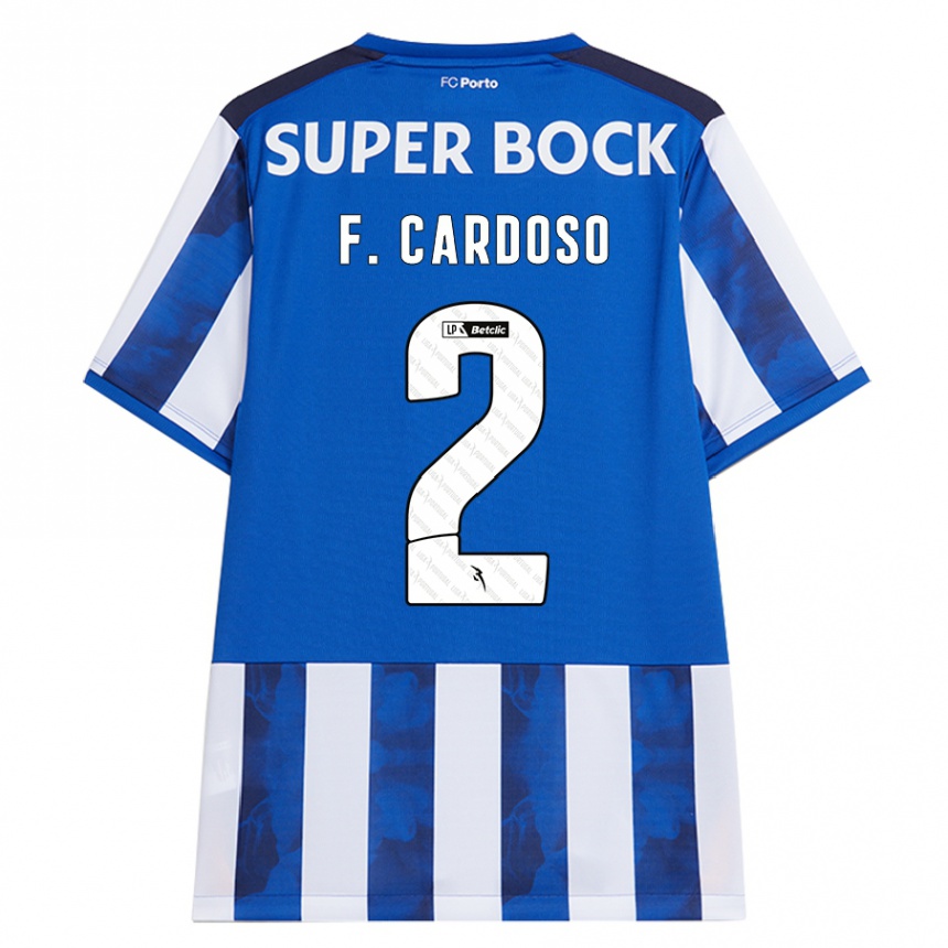 Kids Football Fabio Cardoso #2 Blue White Home Jersey 2024/25 T-Shirt Uk