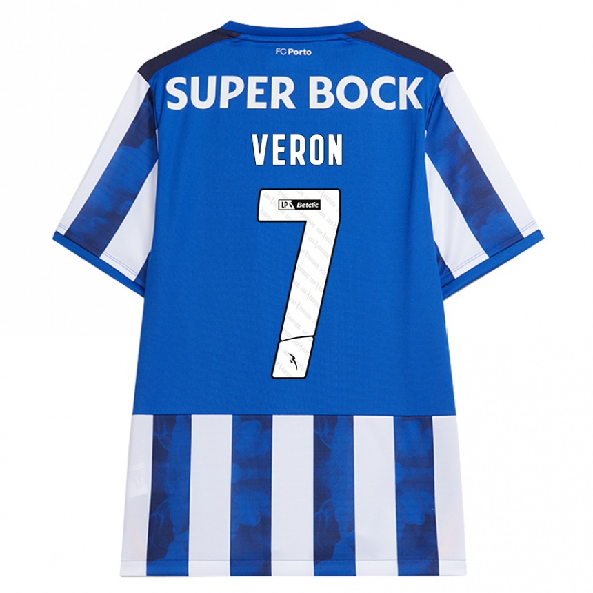 Kids Football Gabriel Veron #7 Blue White Home Jersey 2024/25 T-Shirt Uk