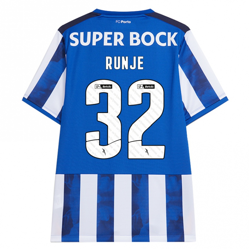 Kids Football Roko Runje #32 Blue White Home Jersey 2024/25 T-Shirt Uk