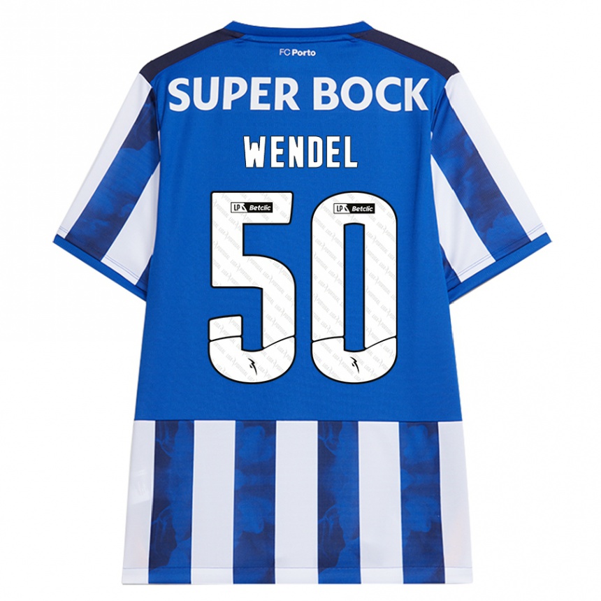 Kids Football Wendel #50 Blue White Home Jersey 2024/25 T-Shirt Uk