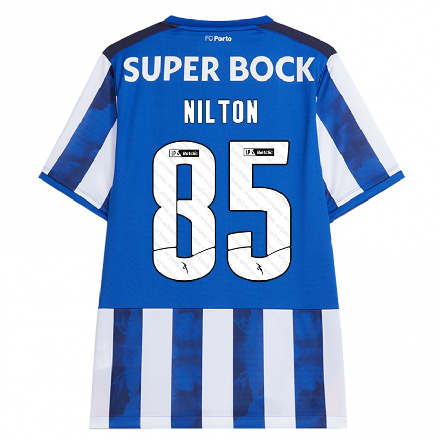 Kids Football Nilton #85 Blue White Home Jersey 2024/25 T-Shirt Uk