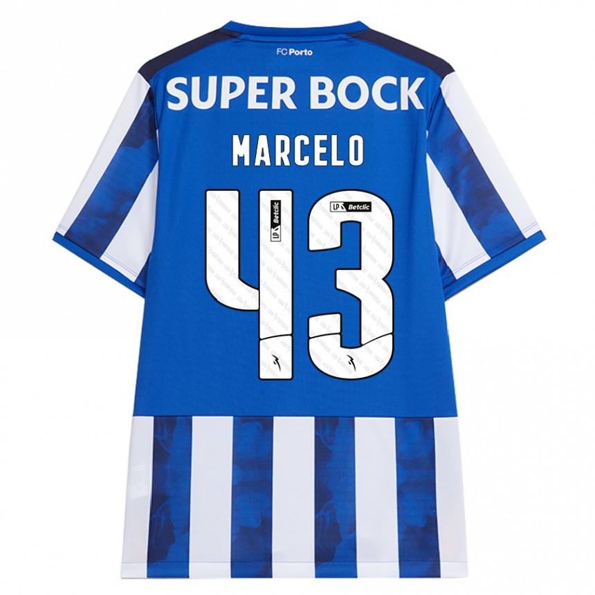 Kids Football Joao Marcelo #43 Blue White Home Jersey 2024/25 T-Shirt Uk