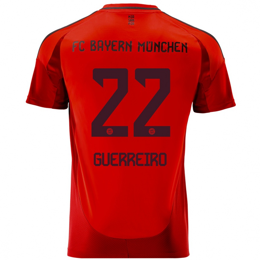 Kids Football Raphael Guerreiro #22 Red Home Jersey 2024/25 T-Shirt Uk