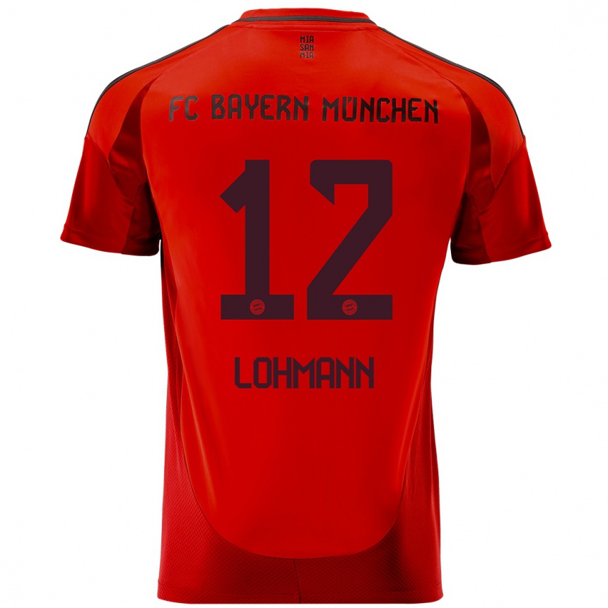 Kids Football Sydney Lohmann #12 Red Home Jersey 2024/25 T-Shirt Uk