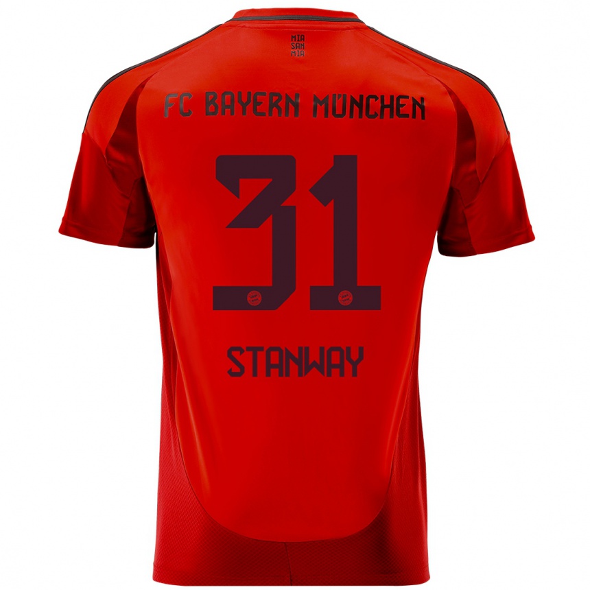 Kids Football Georgia Stanway #31 Red Home Jersey 2024/25 T-Shirt Uk