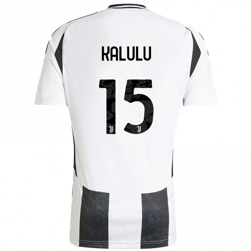 Kids Football Pierre Kalulu #15 White Black Home Jersey 2024/25 T-Shirt Uk