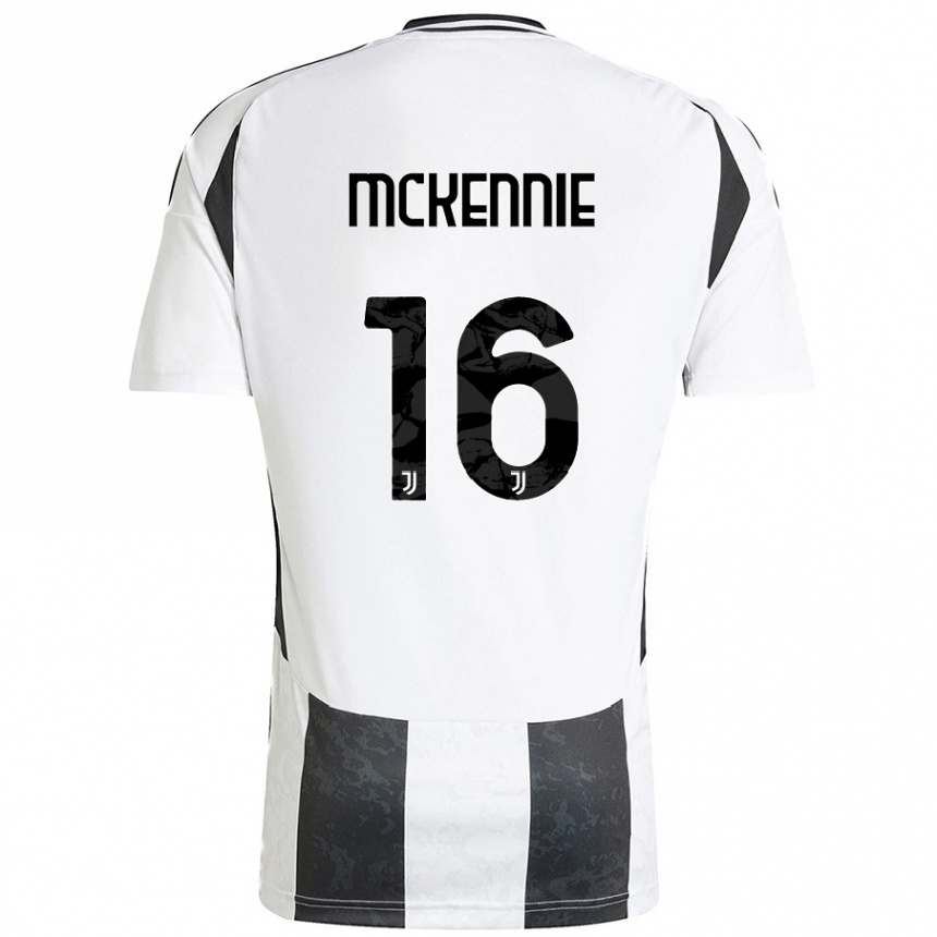 Kids Football Weston Mckennie #16 White Black Home Jersey 2024/25 T-Shirt Uk