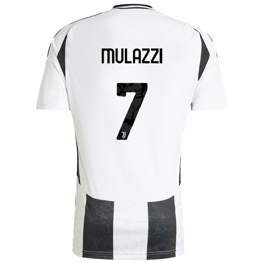 Kids Football Gabriele Mulazzi #7 White Black Home Jersey 2024/25 T-Shirt Uk