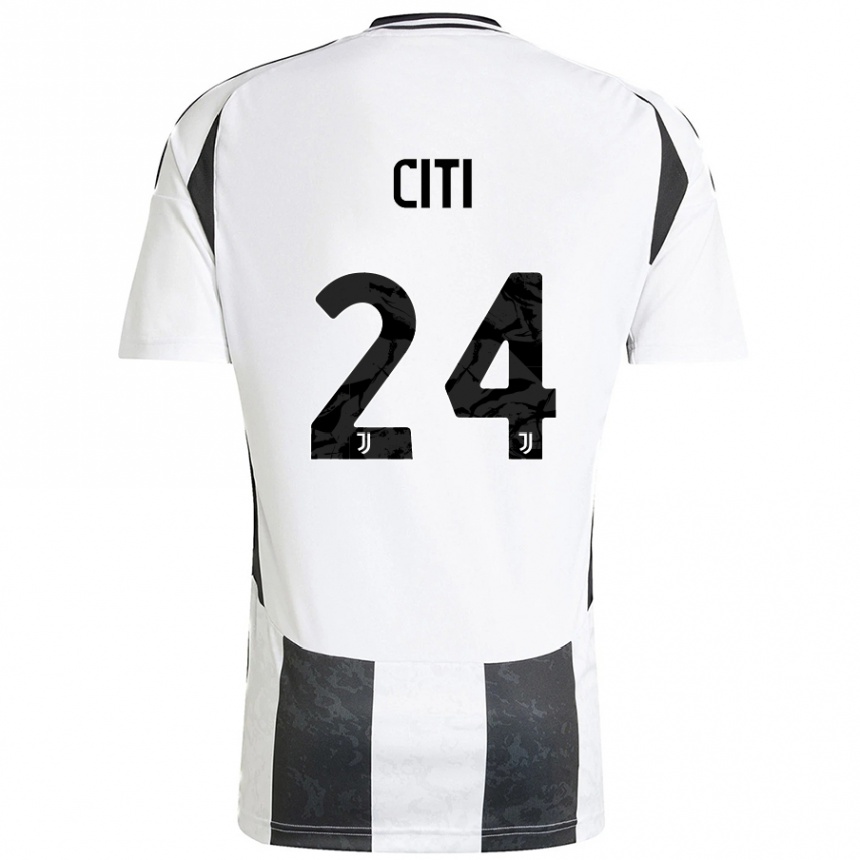 Kids Football Alessandro Citi #24 White Black Home Jersey 2024/25 T-Shirt Uk