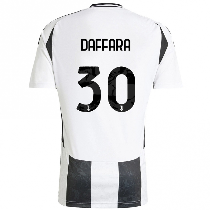 Kids Football Giovanni Daffara #30 White Black Home Jersey 2024/25 T-Shirt Uk