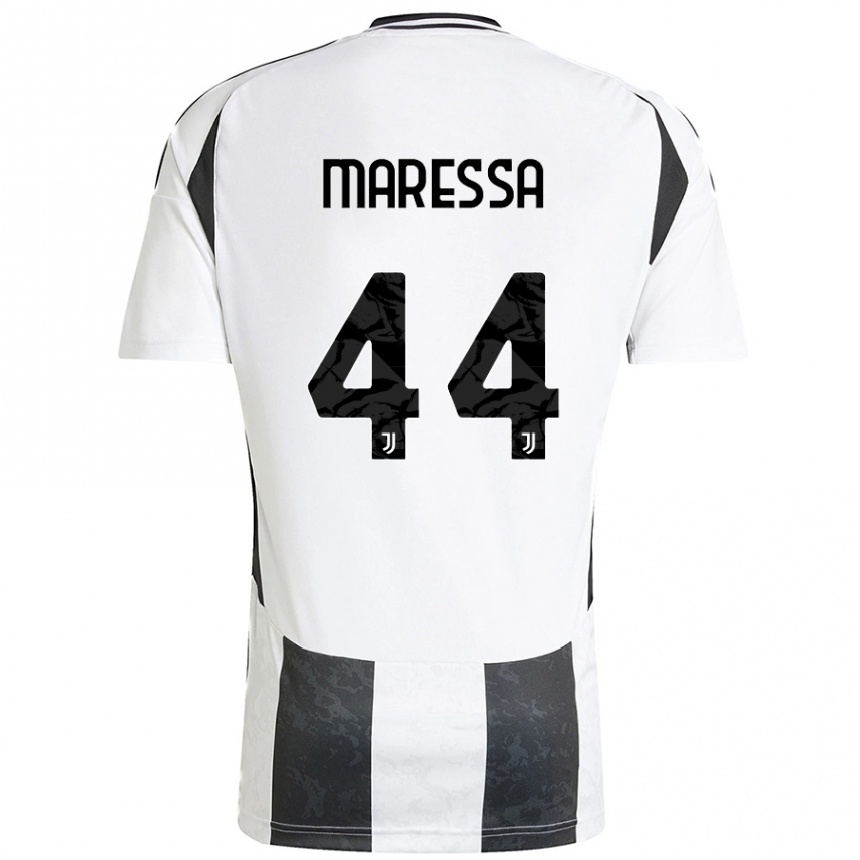 Kids Football Tommaso Maressa #44 White Black Home Jersey 2024/25 T-Shirt Uk