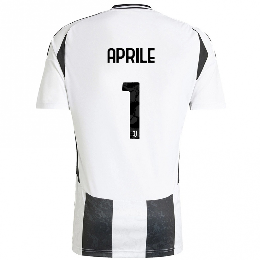 Kids Football Roberta Aprile #1 White Black Home Jersey 2024/25 T-Shirt Uk