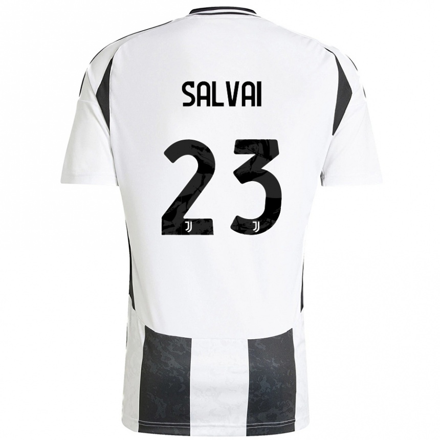 Kids Football Cecilia Salvai #23 White Black Home Jersey 2024/25 T-Shirt Uk