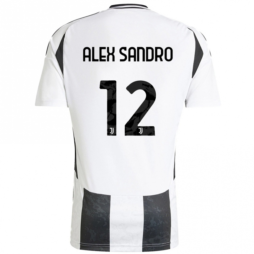 Kids Football Alex Sandro #12 White Black Home Jersey 2024/25 T-Shirt Uk