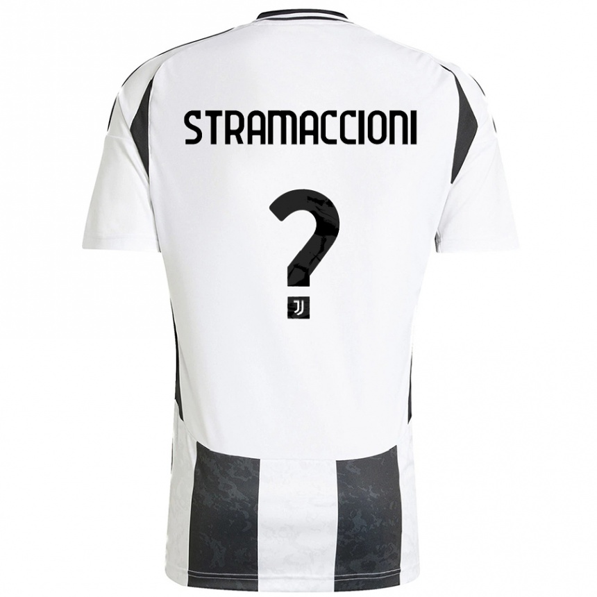 Kids Football Diego Stramaccioni #0 White Black Home Jersey 2024/25 T-Shirt Uk