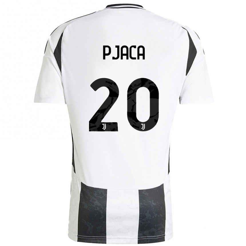 Kids Football Marko Pjaca #20 White Black Home Jersey 2024/25 T-Shirt Uk