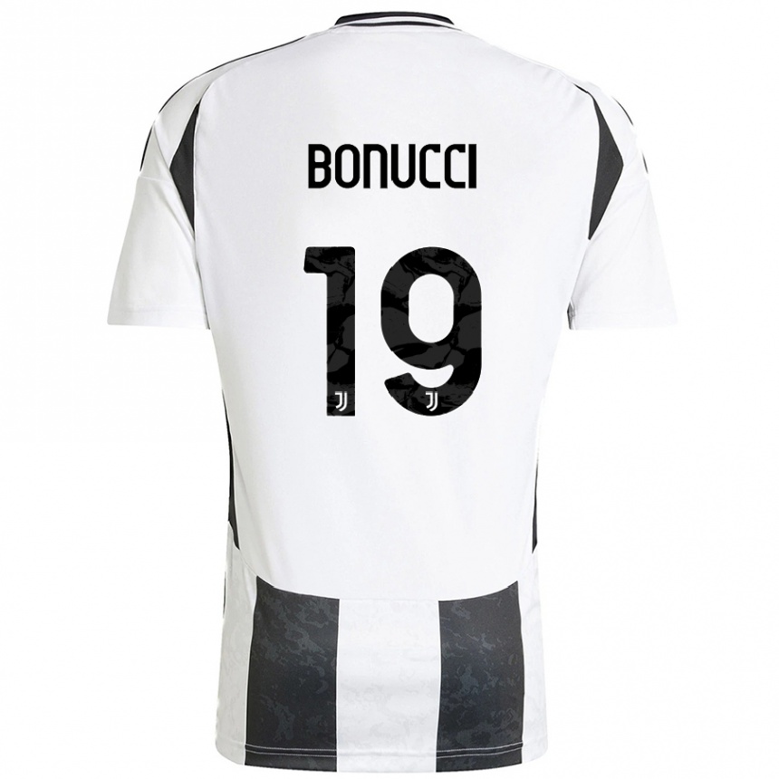 Kids Football Leonardo Bonucci #19 White Black Home Jersey 2024/25 T-Shirt Uk