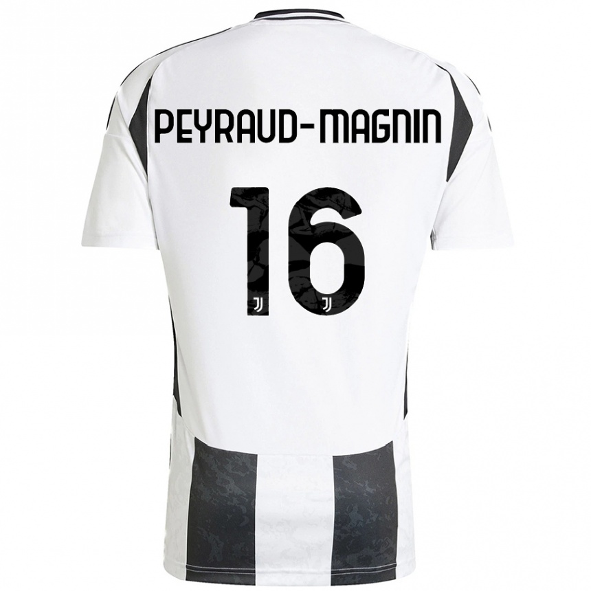 Kids Football Pauline Peyraud-Magnin #16 White Black Home Jersey 2024/25 T-Shirt Uk