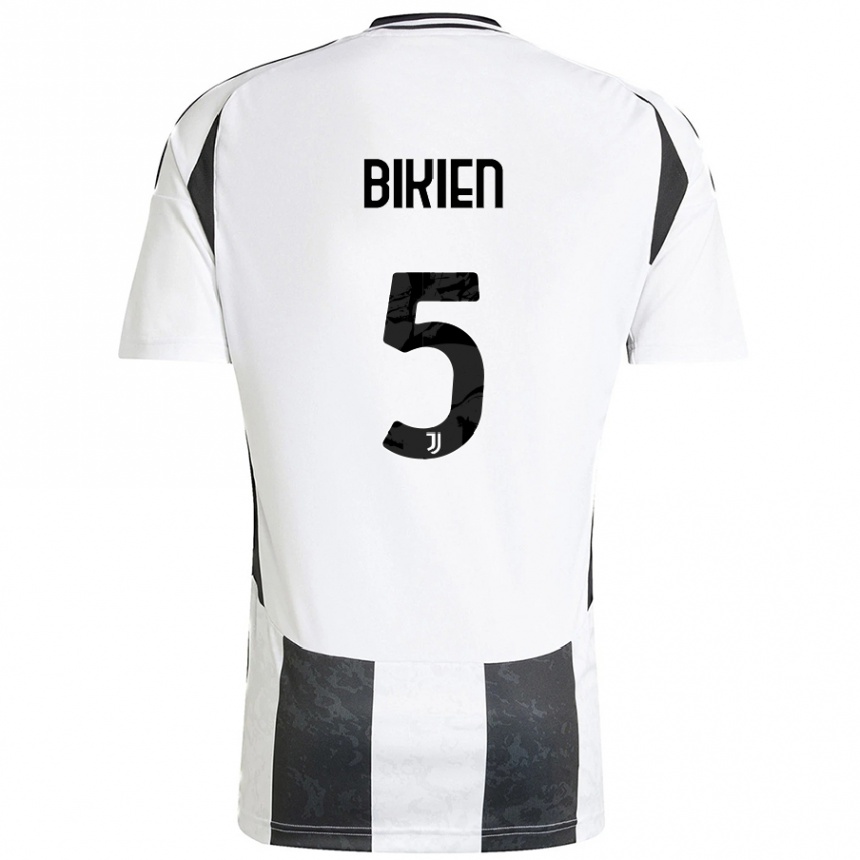 Kids Football Felix Nzouango Bikien #5 White Black Home Jersey 2024/25 T-Shirt Uk