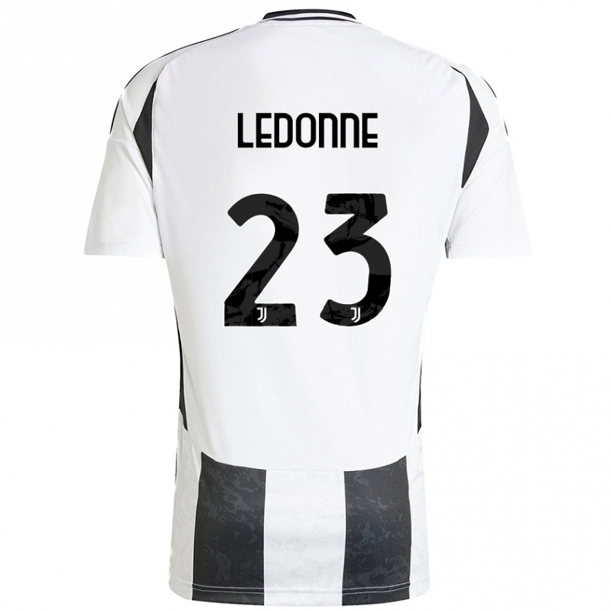 Kids Football Nicolo Ledonne #23 White Black Home Jersey 2024/25 T-Shirt Uk