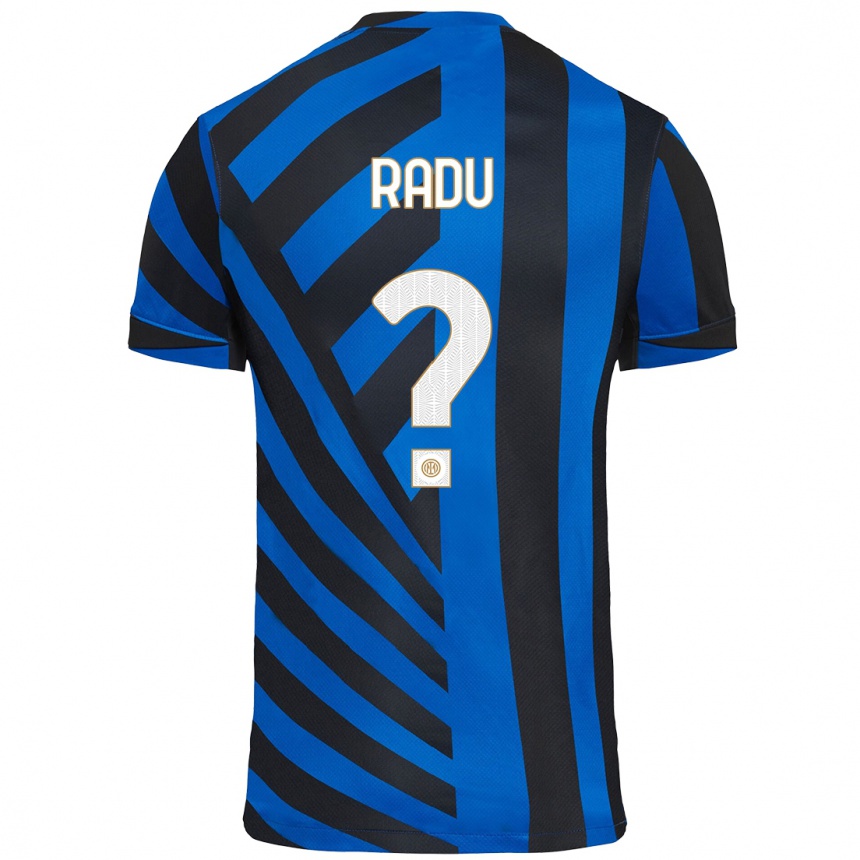 Kids Football Andrei Radu #0 Blue Black Home Jersey 2024/25 T-Shirt Uk