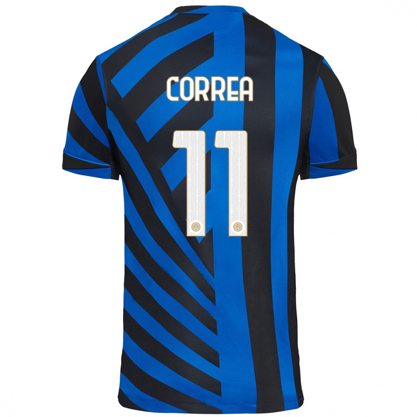 Kids Football Joaquin Correa #11 Blue Black Home Jersey 2024/25 T-Shirt Uk