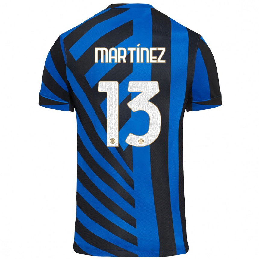 Kids Football Josep Martínez #13 Blue Black Home Jersey 2024/25 T-Shirt Uk