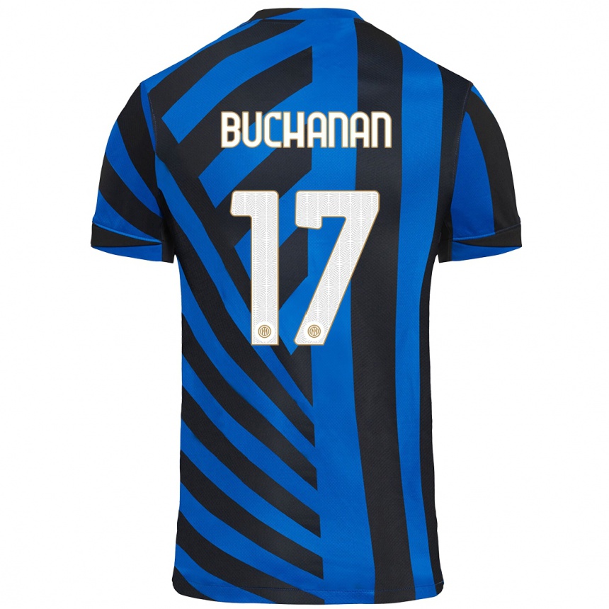 Kids Football Tajon Buchanan #17 Blue Black Home Jersey 2024/25 T-Shirt Uk