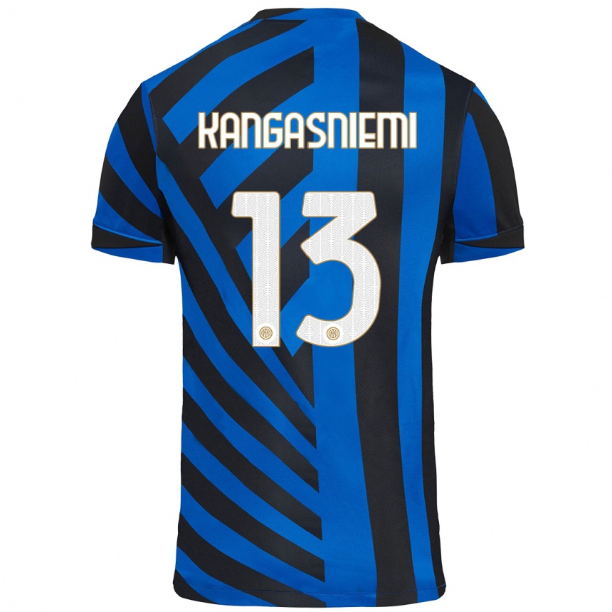 Kids Football Ilari Kangasniemi #13 Blue Black Home Jersey 2024/25 T-Shirt Uk