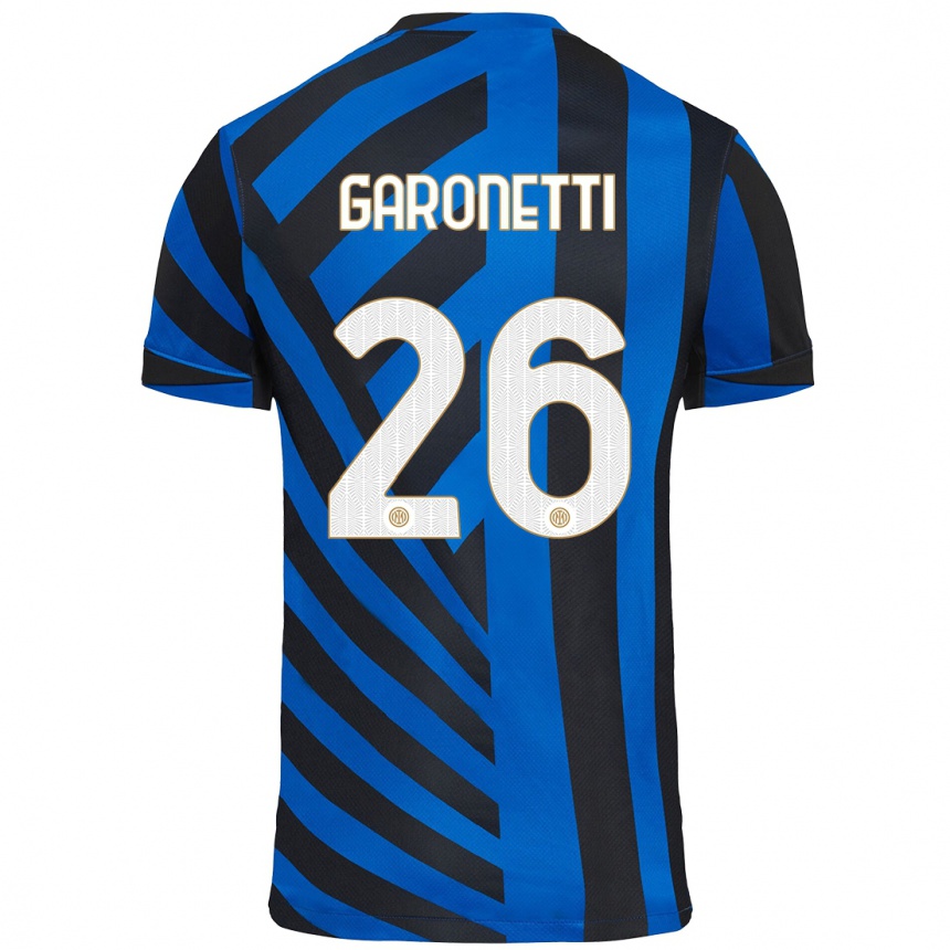 Kids Football Gabriele Garonetti #26 Blue Black Home Jersey 2024/25 T-Shirt Uk