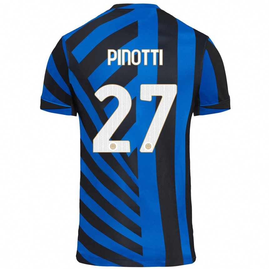 Kids Football Manuel Pinotti #27 Blue Black Home Jersey 2024/25 T-Shirt Uk