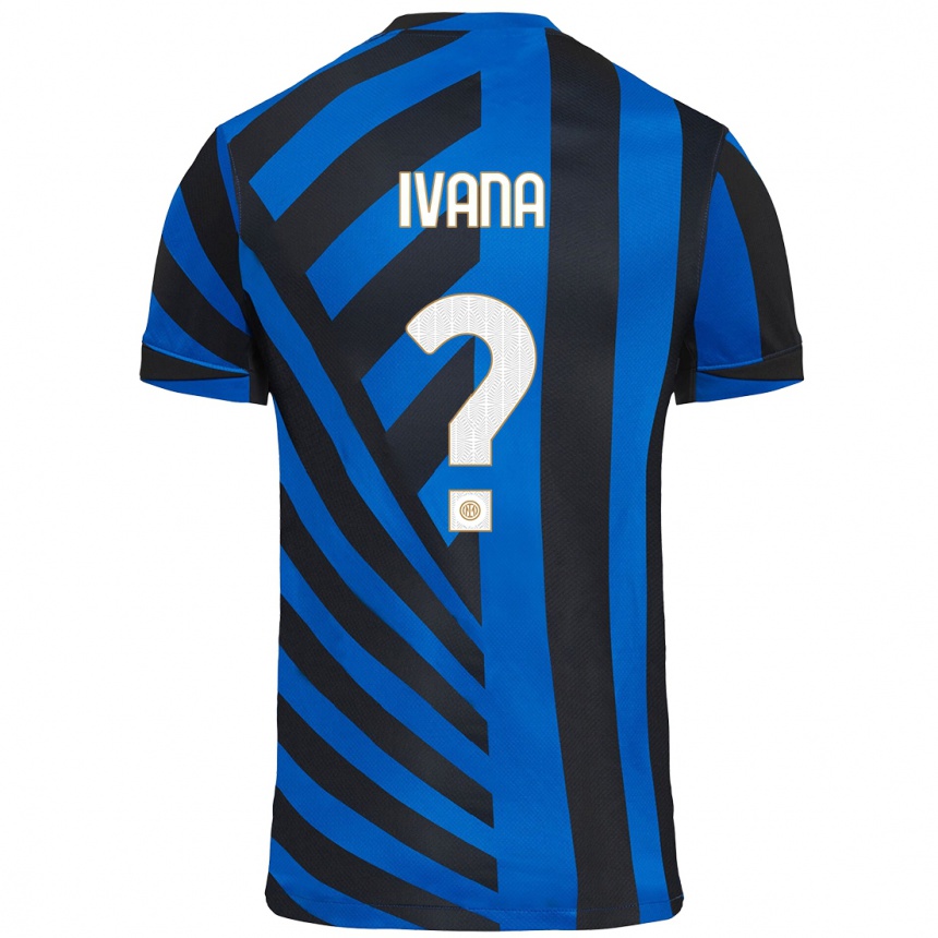 Kids Football Ivana Andrés #0 Blue Black Home Jersey 2024/25 T-Shirt Uk