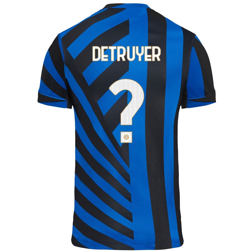 Kids Football Marie Detruyer #0 Blue Black Home Jersey 2024/25 T-Shirt Uk