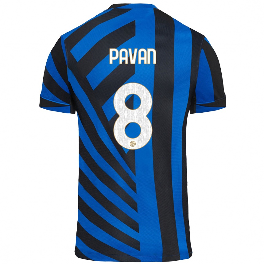 Kids Football Matilde Pavan #8 Blue Black Home Jersey 2024/25 T-Shirt Uk