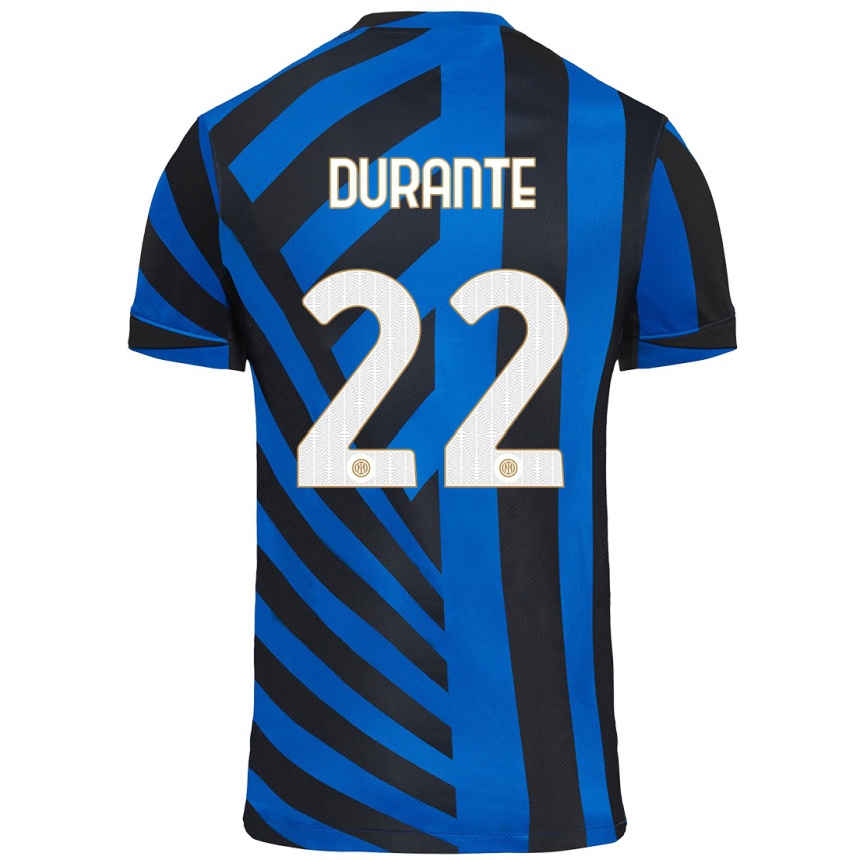 Kids Football Francesca Durante #22 Blue Black Home Jersey 2024/25 T-Shirt Uk