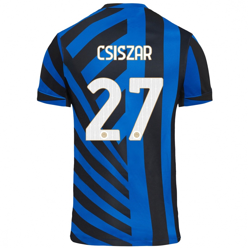 Kids Football Henrietta Csiszar #27 Blue Black Home Jersey 2024/25 T-Shirt Uk