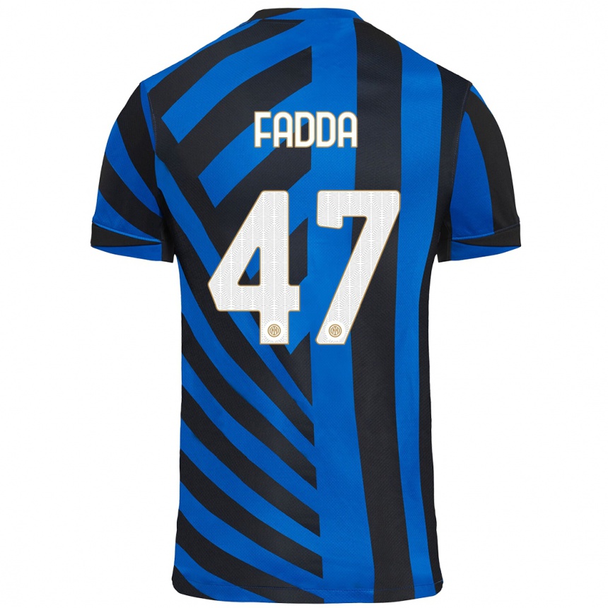 Kids Football Paola Fadda #47 Blue Black Home Jersey 2024/25 T-Shirt Uk