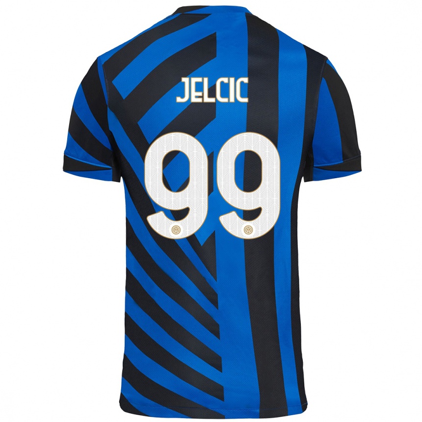 Kids Football Maja Jelčić #99 Blue Black Home Jersey 2024/25 T-Shirt Uk